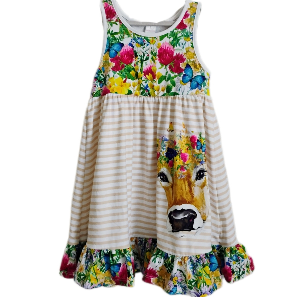 White and Tan Sleeveless dress NWOT